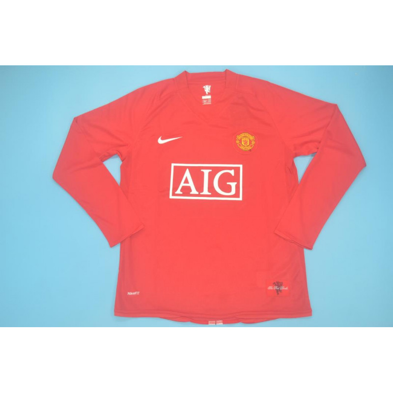 Manchester United Retro Manga Larga Local 08-09