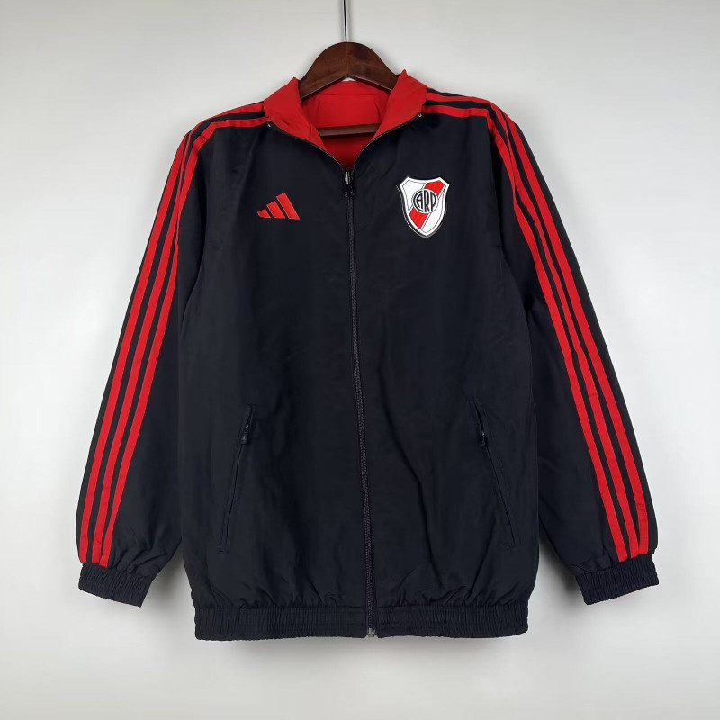 River Plate Cortavientos Reversible Negro Rojo