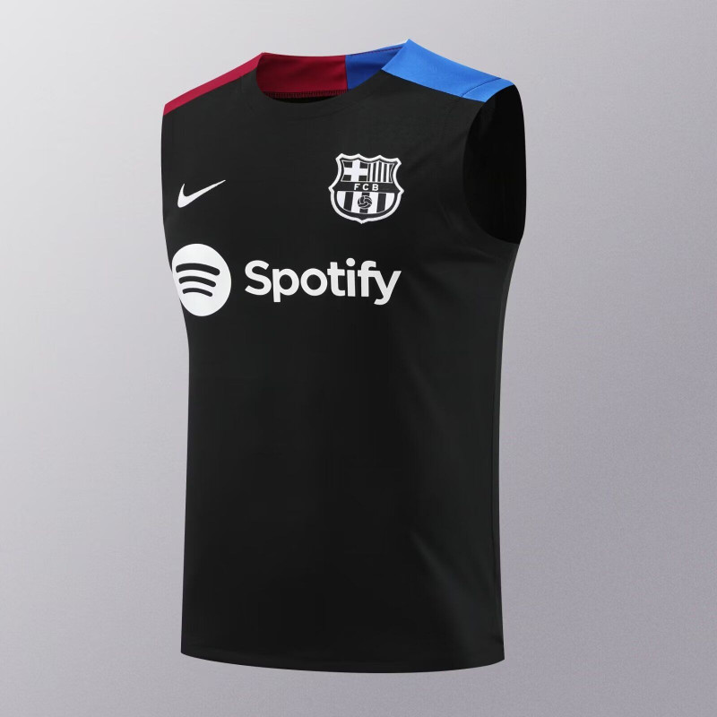 Barcelona Entrenamiento Sin Mangas Negro Azul Rojo 2024