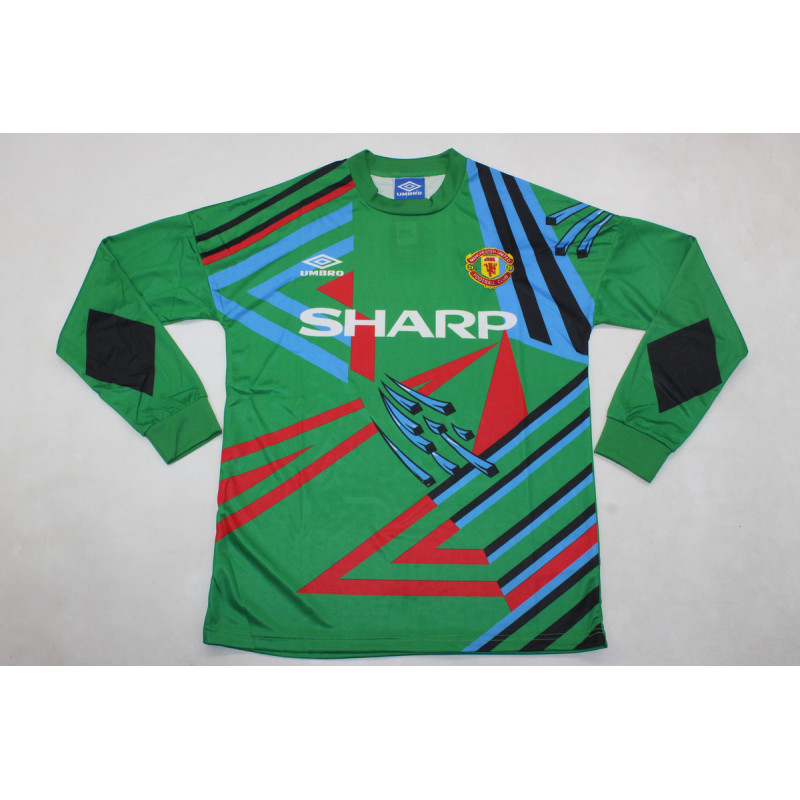 Manchester United Retro Manga Larga Portero Verde 92-93