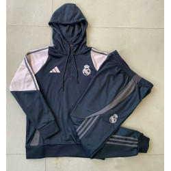 Real Madrid Chandal Entrenamiento Con Capucha Gris Oscuro 24-25