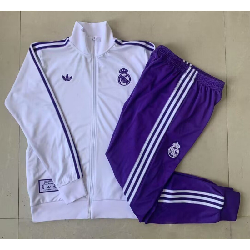 Real Madrid Chandal Retro Morado Blanco