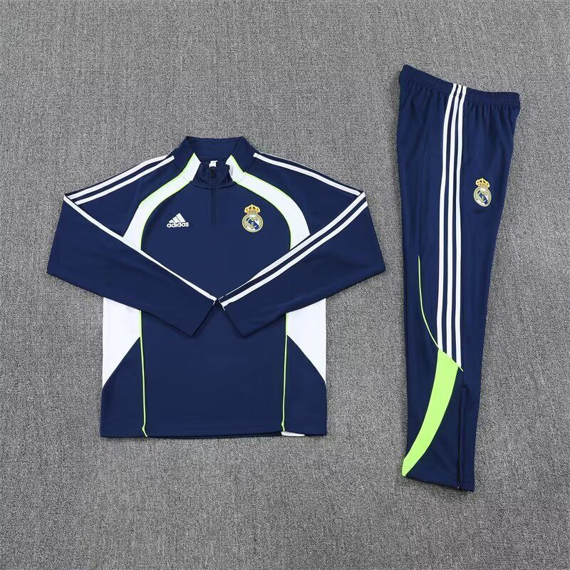 Real Madrid Chandal Retro Azul Oscuro Blanco