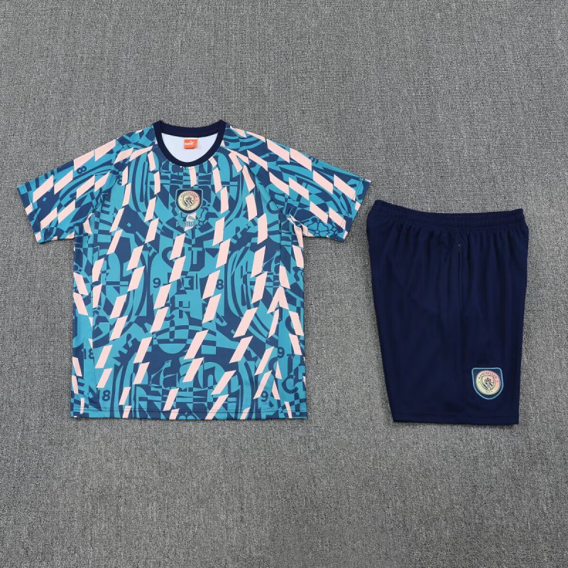 Kit Entrenamiento Manchester City Azul Rosa 25-26