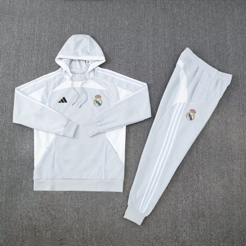 Real Madrid Chandal Entrenamiento Gris Con Capucha 25-26