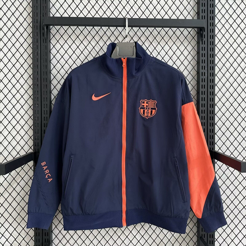 Barcelona Cortavientos Azul Oscuro Naranja