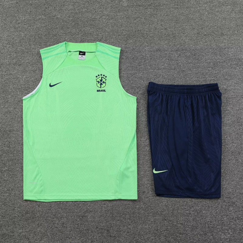 Kit Entrenamiento Brasil Verde Sin Mangas